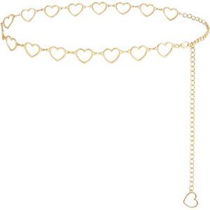 Adjustable Heart Chain Waist Belt – Gold/Silver Alloy Waist Chain for Women